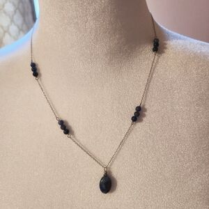 Sterling silver Chain and blue gemstone necklace